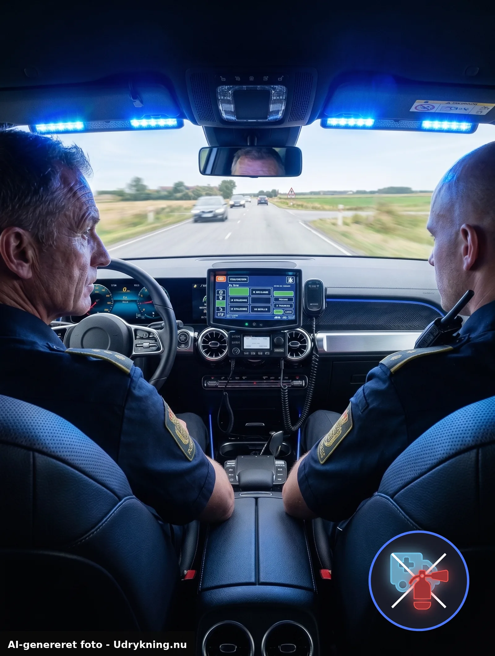 AI-genereret illustration af politi